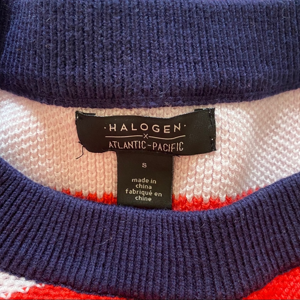 Halogen Knit sweater rainbow multi stripe S EUC - Picture 4 of 5